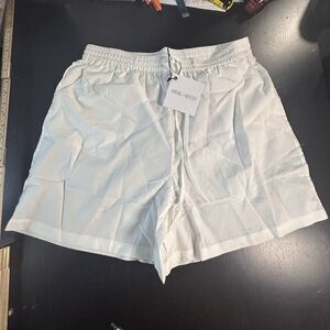 Spring + Mercer Women’s White Pull On Shorts Elastic Waist XL NWT Drawstring